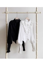 With Puji Charlotte Lantern Sleeve Blouse(Leftovers/2 Colours/Full Payment Without Shipping)